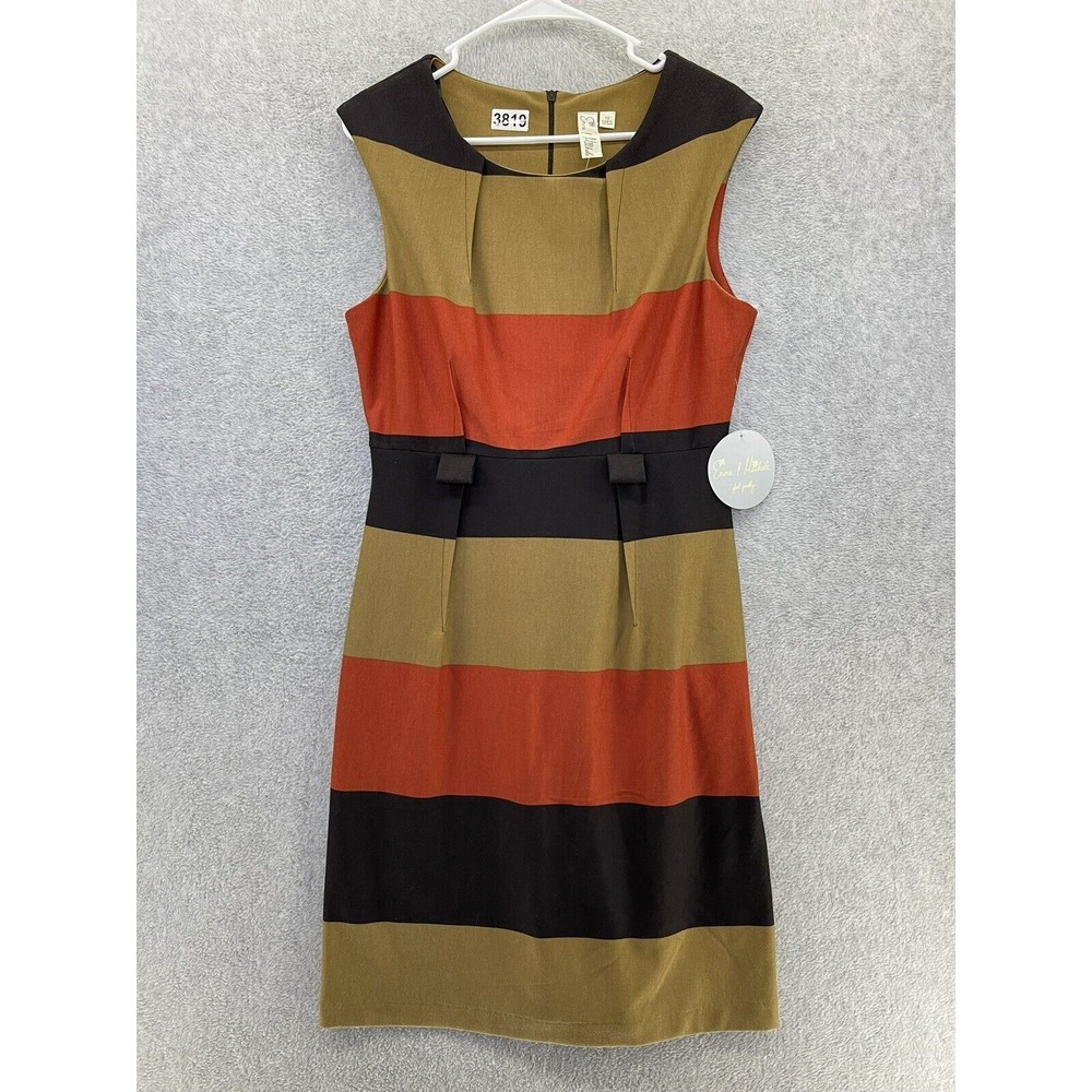 Emma & Michele Women's A Line Dress Sleeveless Brown Orange Size 10 Fall Colors